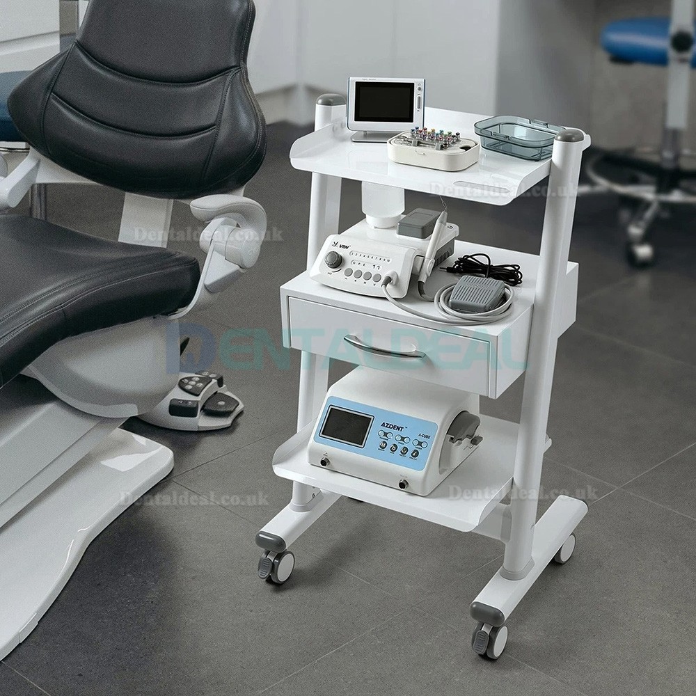 Dentech T3-4 Mobile Dental Trolley Cart with Storage Cabinet Three-Tier